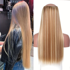 Straight Hair Extensions Wig with Invisible Fish Line for Adjustable Size