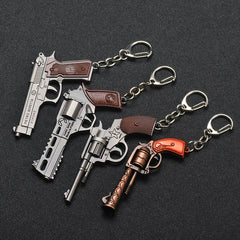 Pistol Shaped Keychain Metal P92 R45 R1895 Model Key Ring Pendant