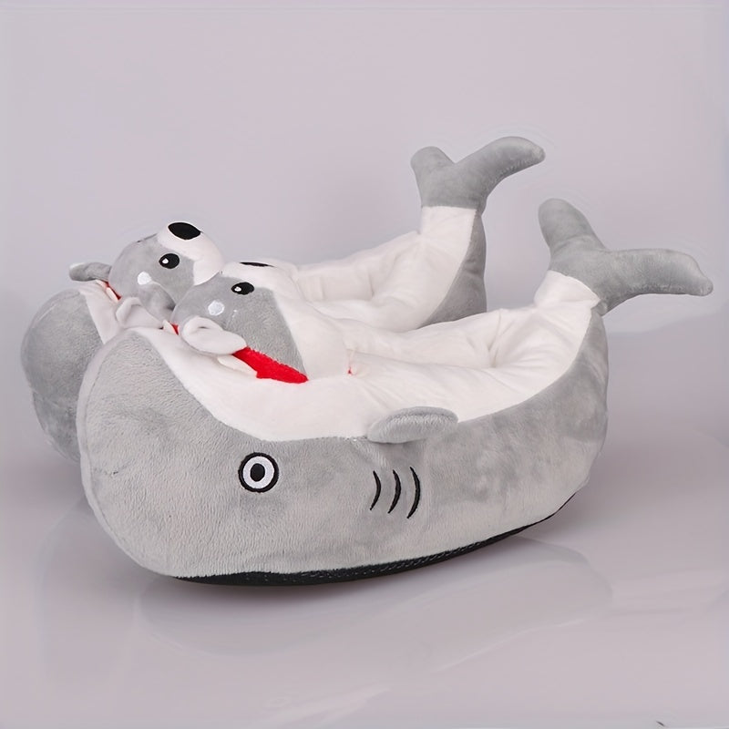 Men's Shark Warm Soft House Shoes Indoor Slippers