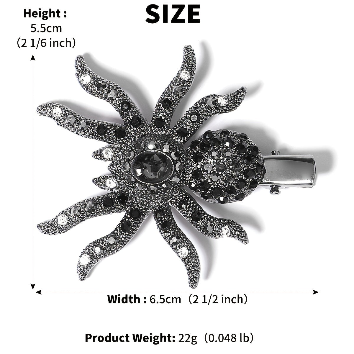 Gothic Spider Hair Clip Gem Hair Piece Barrette