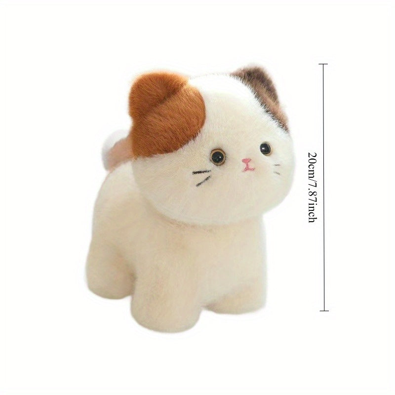 Floral Cat Plush Doll with Three Faces Soft Plush Body