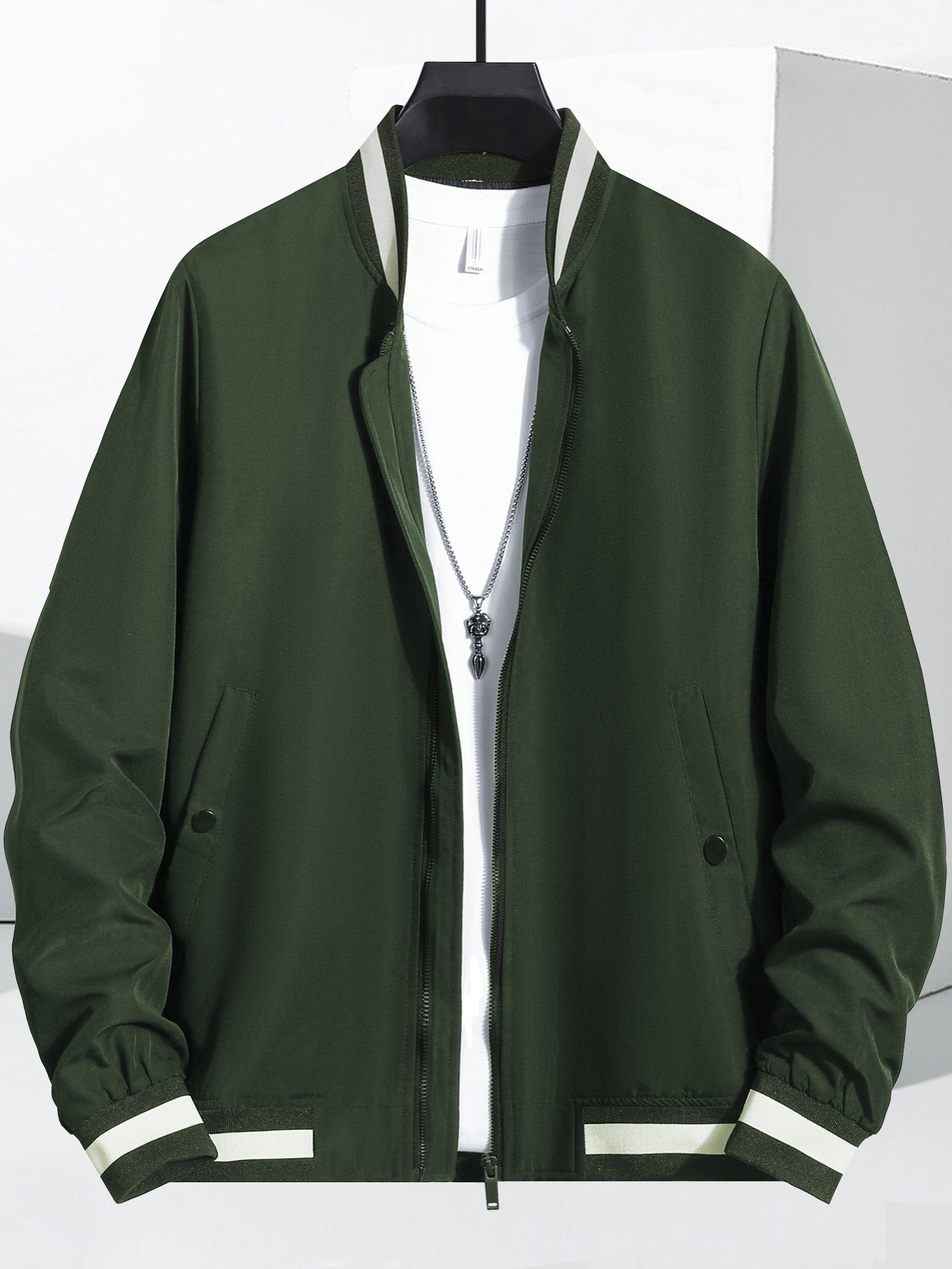 Casual Baseball Collar Jacket for Autumn Winter
