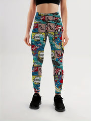 Graphic Print High Rise Fitness Leggings