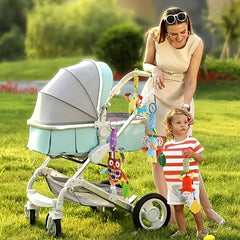 Baby Stroller Pendant Plush Soothing Toy Chime Teether Animal Wind