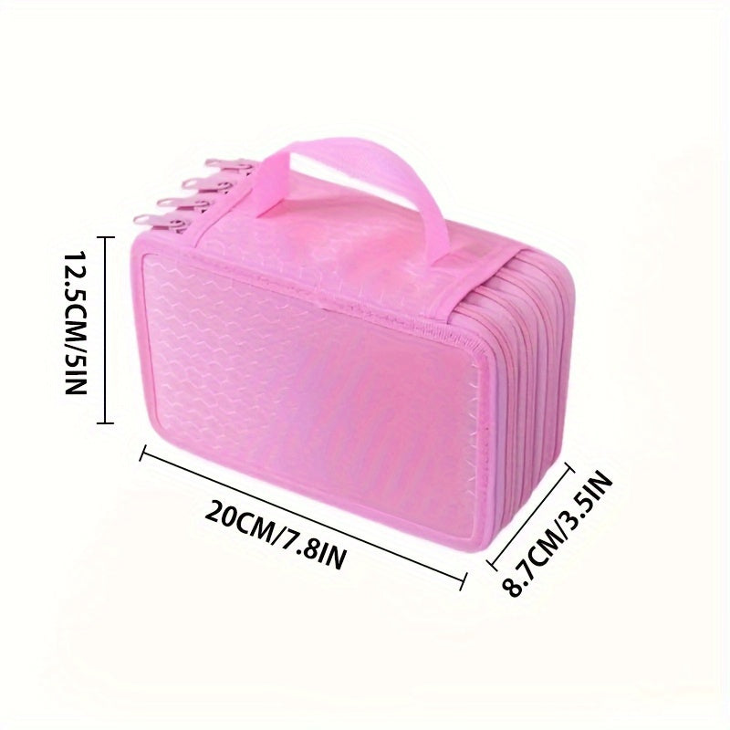 72-Slot Portable Pencil Bag Zipper Case for Coloring Pencils