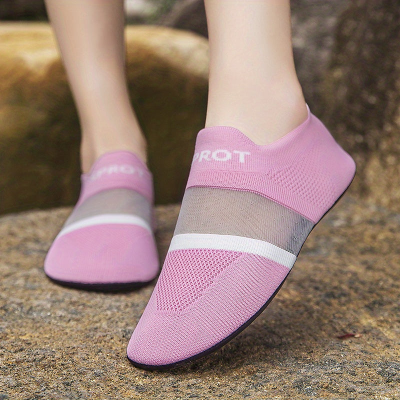 Women's Letter Mesh Water Socks Quick Drying Beach Shoes