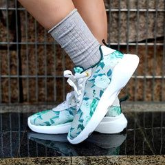 Floral Pattern Anti Slip Flat Sneakers Lightweight Outdoor Work Shoes
