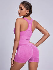 Yoga Set Sports Bra & High Waist Shorts Activewear