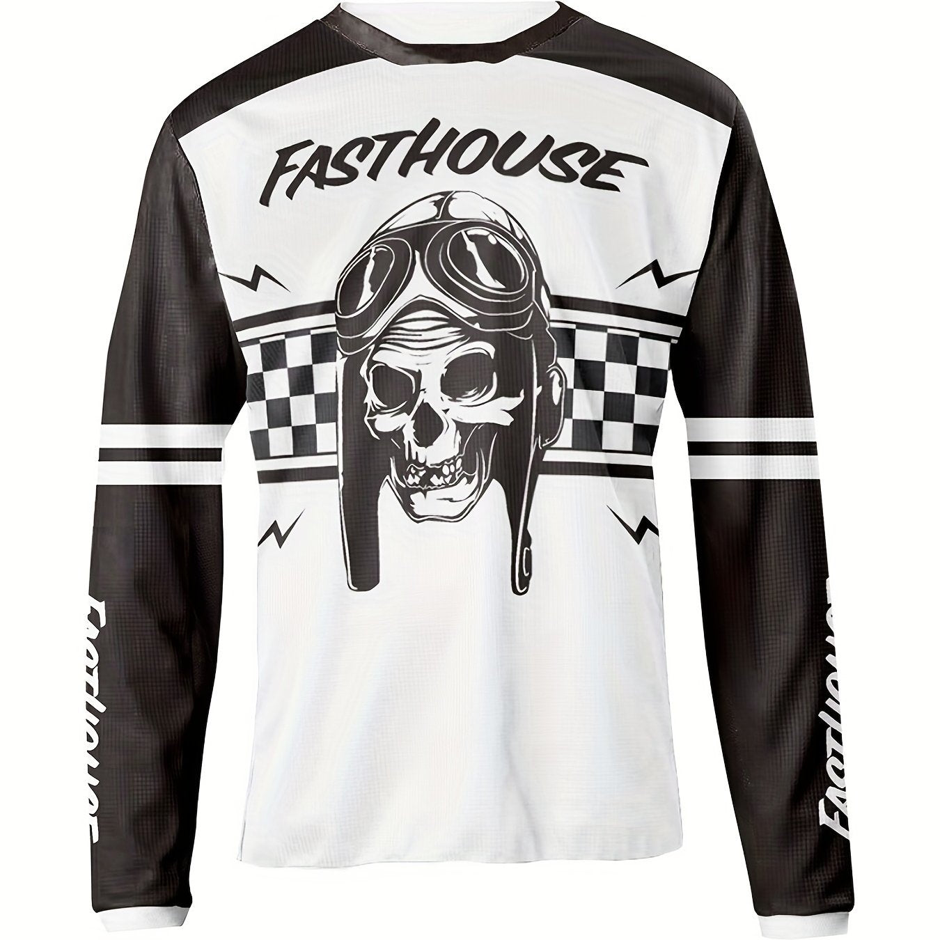 Men's Dark Skeleton Long Sleeve Motocross Shirt