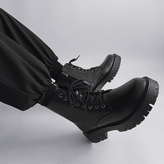 Men's High Top Platform Boots Non Slip Zip Up Shoes