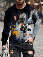 3D Digital Print Men's Long Sleeve T shirt