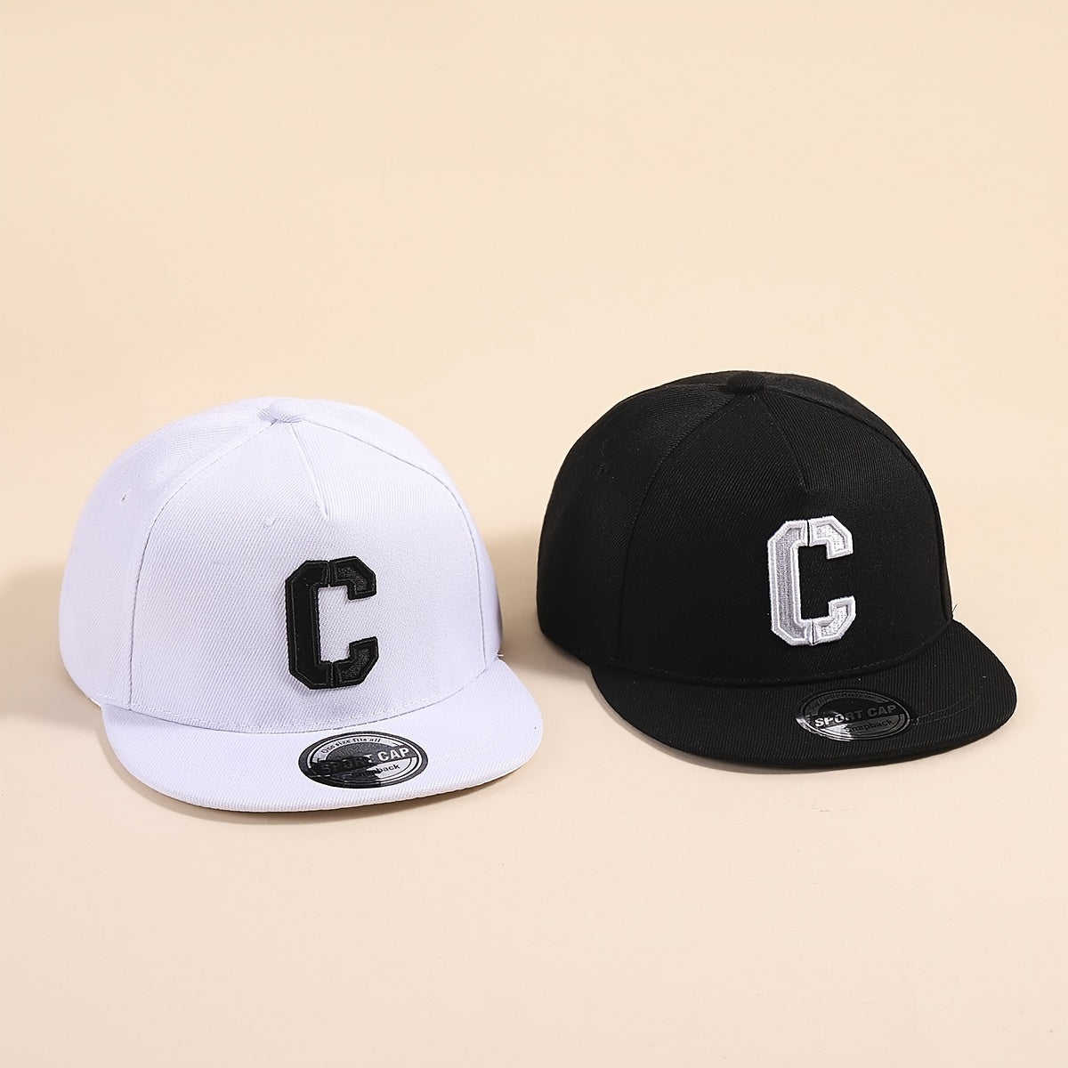 Kids Baseball Cap Alphabet C Patch Hat For Boys Girls