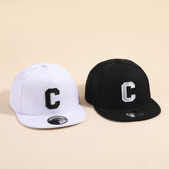 Kids Baseball Cap Alphabet C Patch Hat For Boys Girls