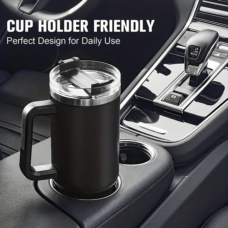 40oz Stainless Steel Straw Handle Cup Insulated Coffee Tumbler