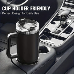 40oz Stainless Steel Straw Handle Cup Insulated Coffee Tumbler