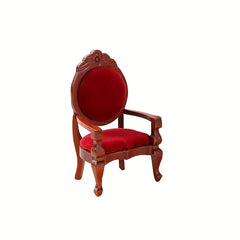 1:12 Dollhouse Furniture Vintage Wood Armchairs with Red Cushions