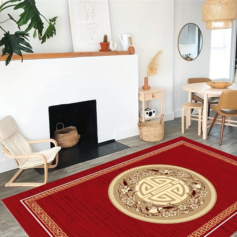 Fluffy Faux Wool Area Rug Non-slip Vintage Oriental Large Carpet