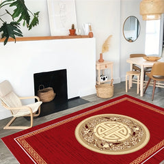 Fluffy Faux Wool Area Rug Non-slip Vintage Oriental Large Carpet