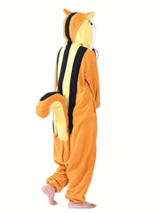 Women's Christmas Squirrel Pajama Jumpsuit with Hood