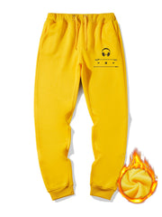 Men's Headphone Sherpa Fleece Drawstring Sweatpants
