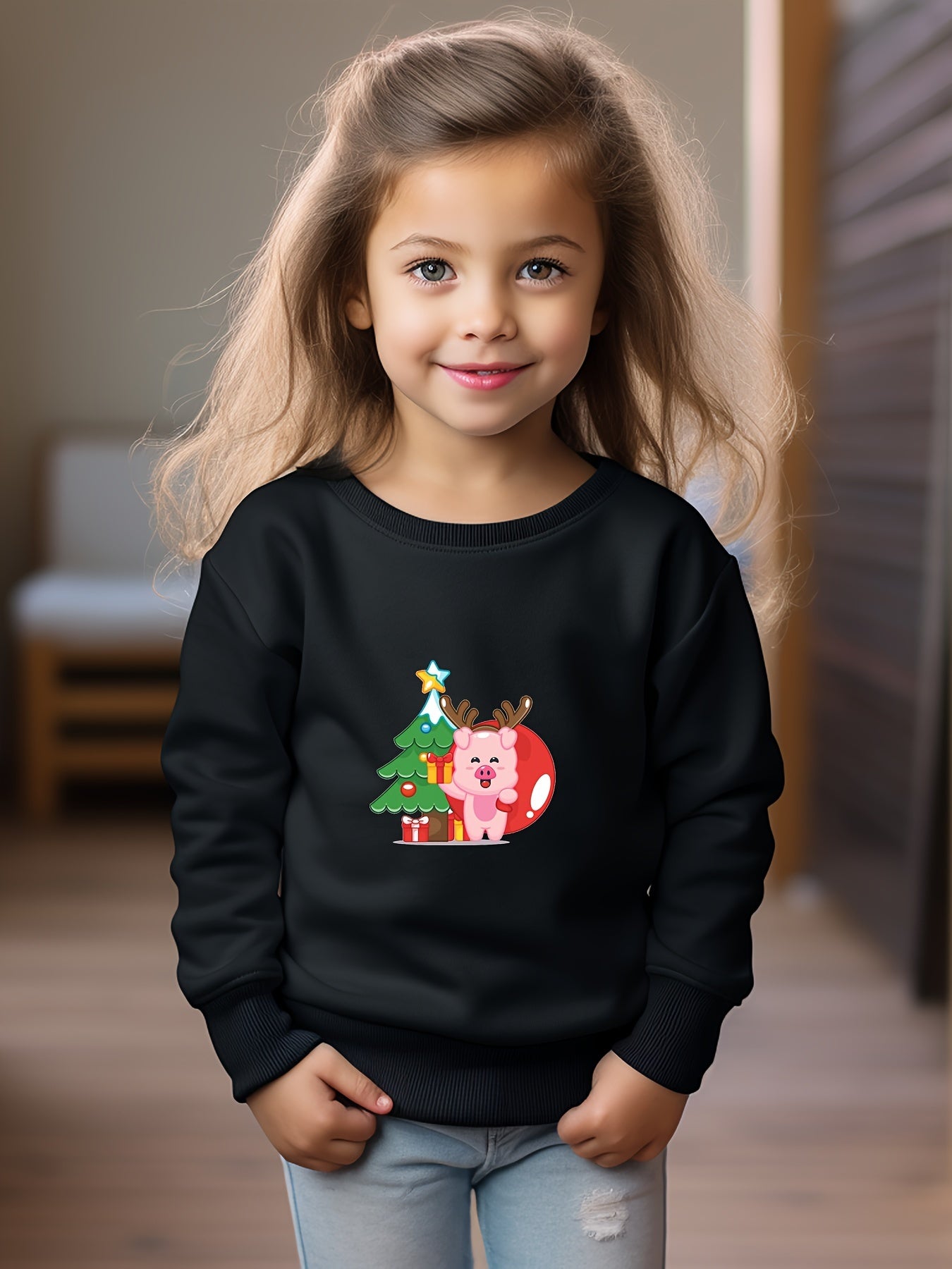 Christmas Peggy Crew Neck Sweatshirt Kids Clothes Christmas Gift