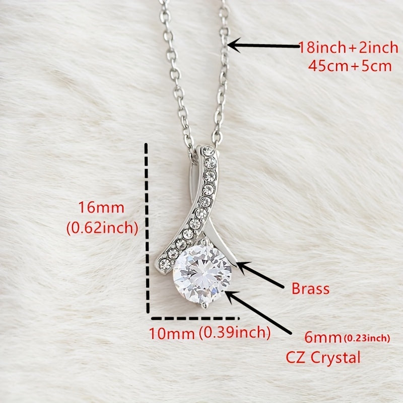 Rhinestone Zirconia Necklace Gift Box