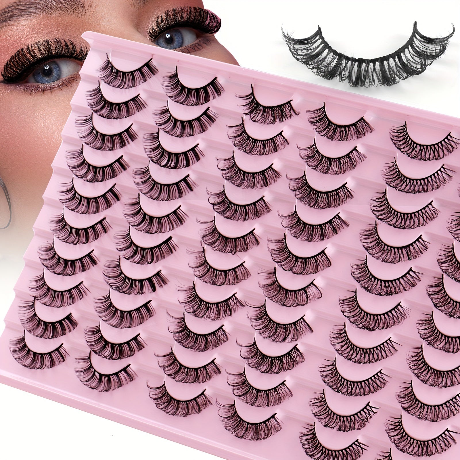 30 Pairs Daily Curling Thick Natural Fiber False Eyelashes