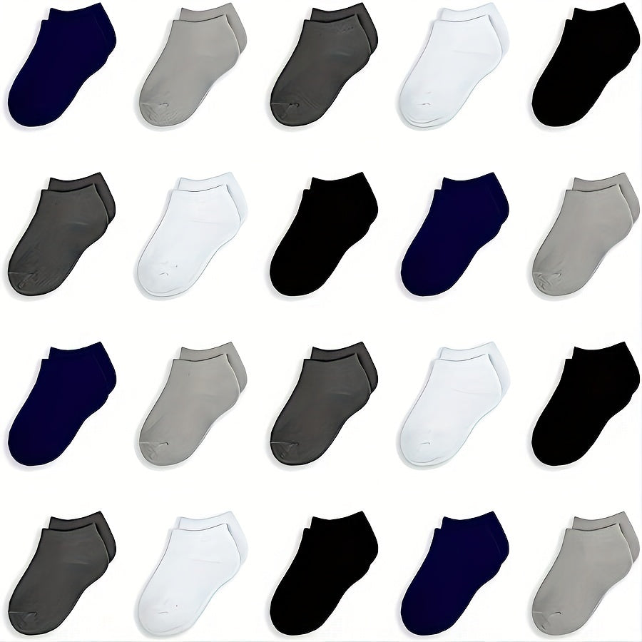 20 Pairs Boys Kids Casual Socks Low Cut Ankle Boat Socks