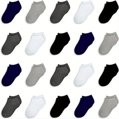 20 Pairs Boys Kids Casual Socks Low Cut Ankle Boat Socks