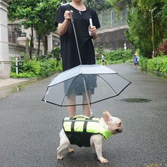 Adjustable Transparent Pet Umbrella for Rainy Dog Walking