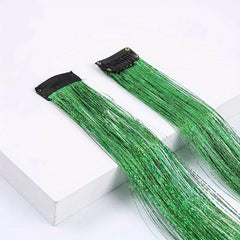 2pcs Colorful Strip Hair Extensions Female Highlights Laser Hair Extensions