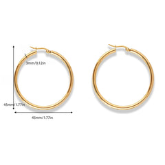 6 Pairs of Golden Round Hoop Earrings Set for Girls