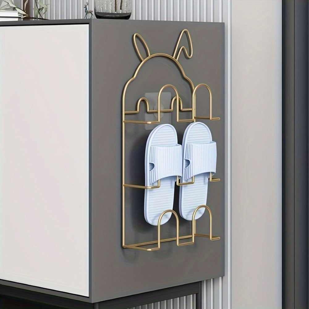 Wall Mounted Shoe Rack No Drilling Slipper Organizer Home Decor