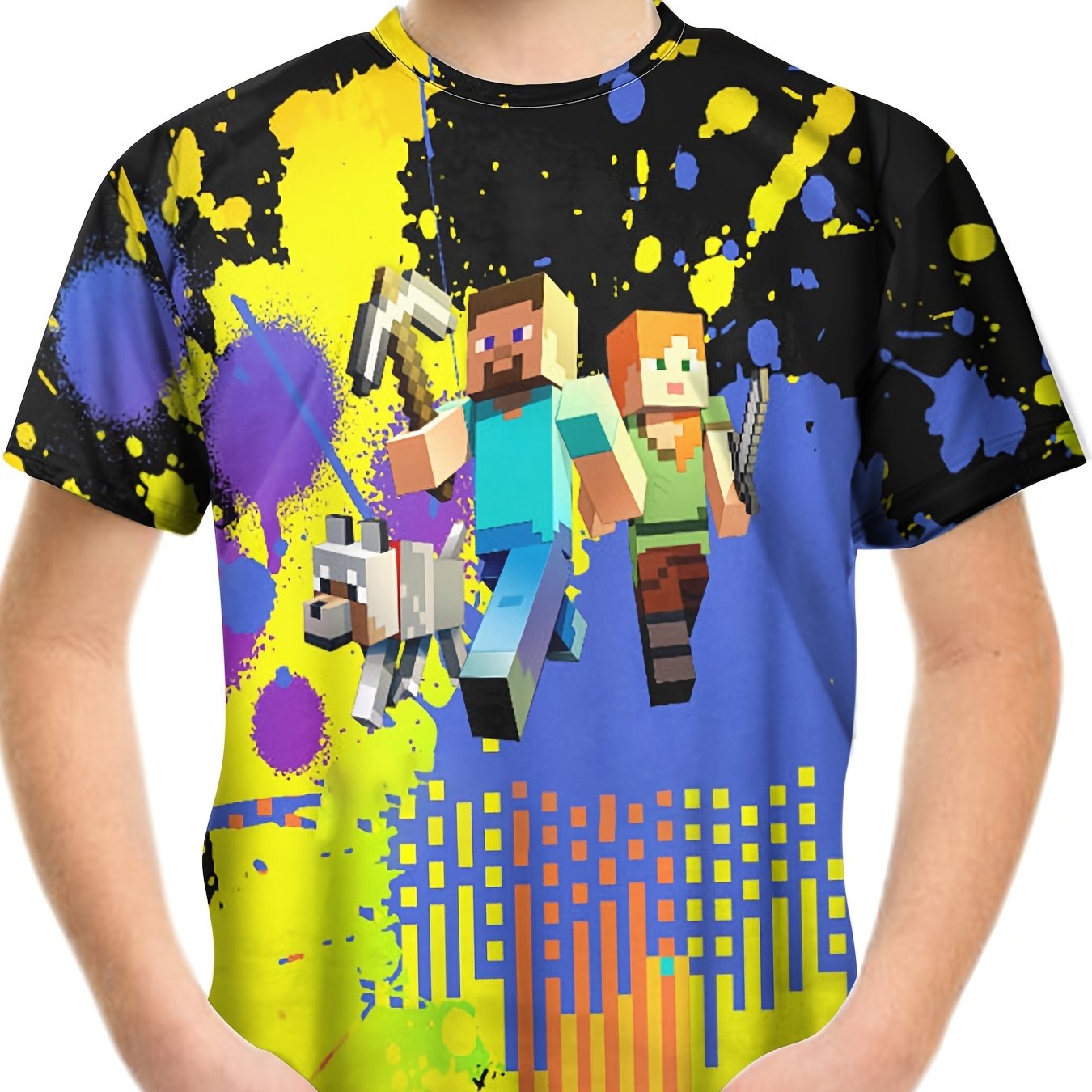 Boy's Cartoon Graphic Tee Casual Breathable Novel T-shirt