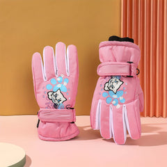 Children's Full Finger Skiing Gloves - Windproof & Waterproof