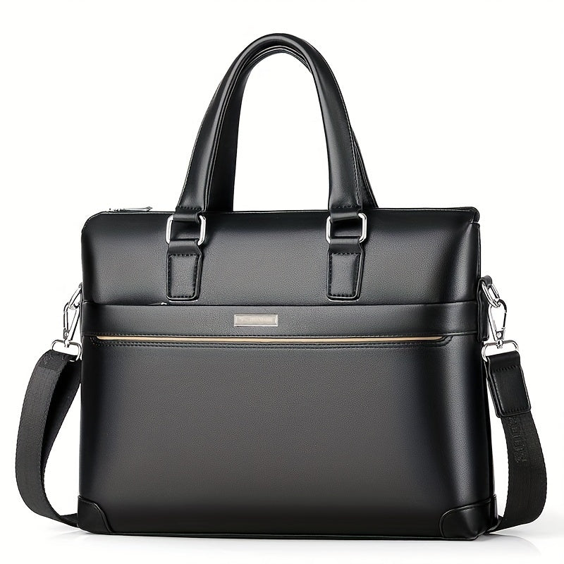 BAODIDAISHU Men's PU Leather Laptop Briefcase Top Handle Bag