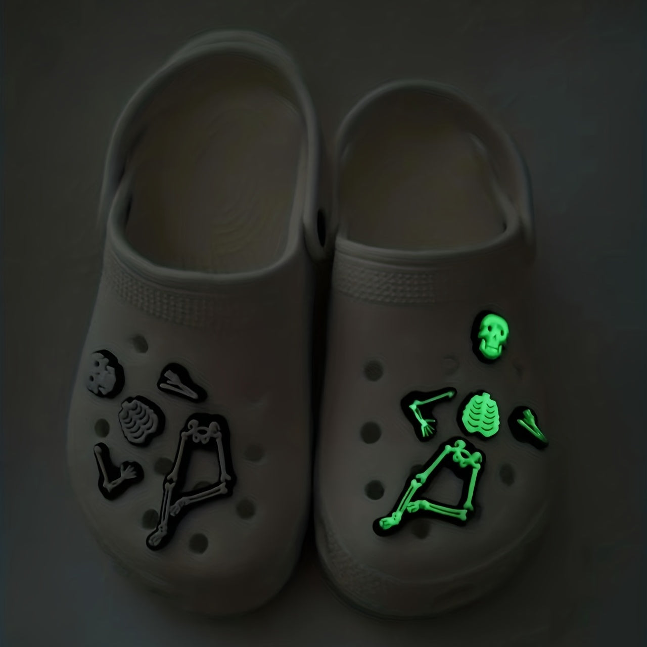 Skeleton PVC Charms For Shoes Light In Night Jibitz For Sandals