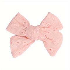 10pcs High Bowknot Hair Clips Lace Embroidery Flower Side Clips for Baby Girls
