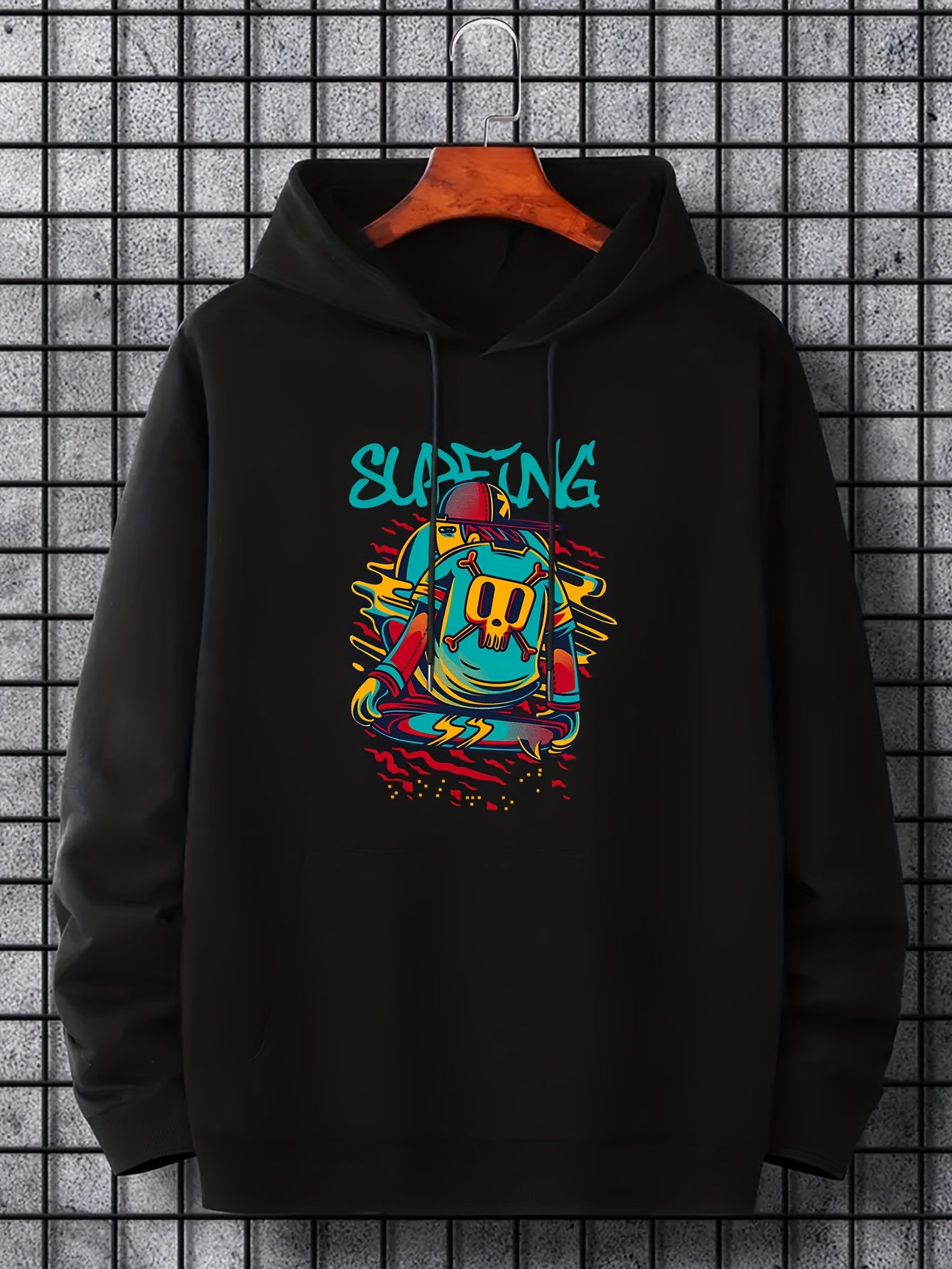 Men's Graffiti Surfing Hoodie Casual Sweatshirt