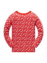 Boys Cotton Pajamas Floral Top & Pants Set Kids Clothes