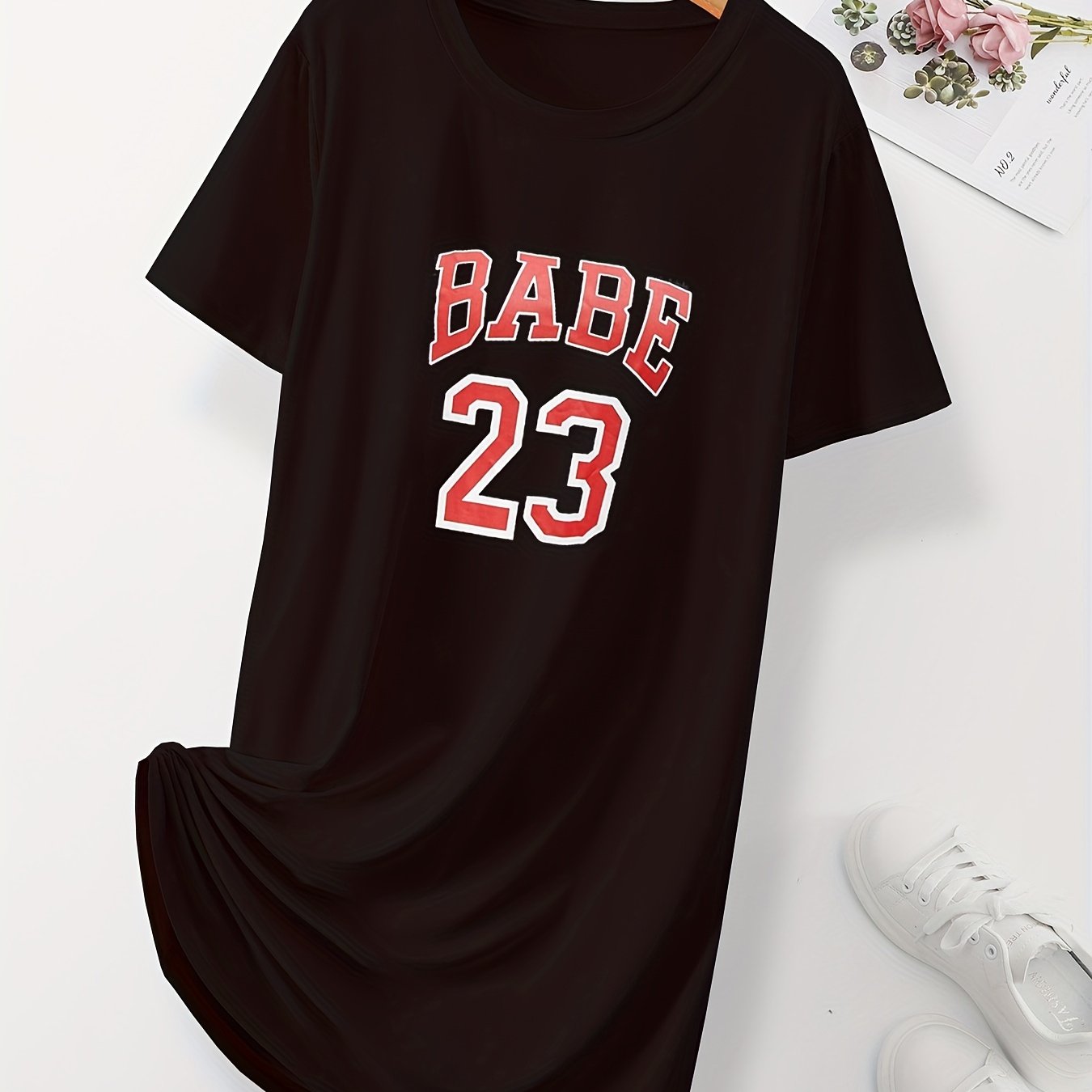 Football Game Letter Print Dress Women's Casual Loungewear Dress
