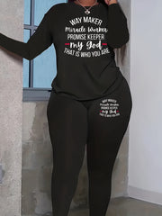 Heart & Art Print Top & Leggings Set