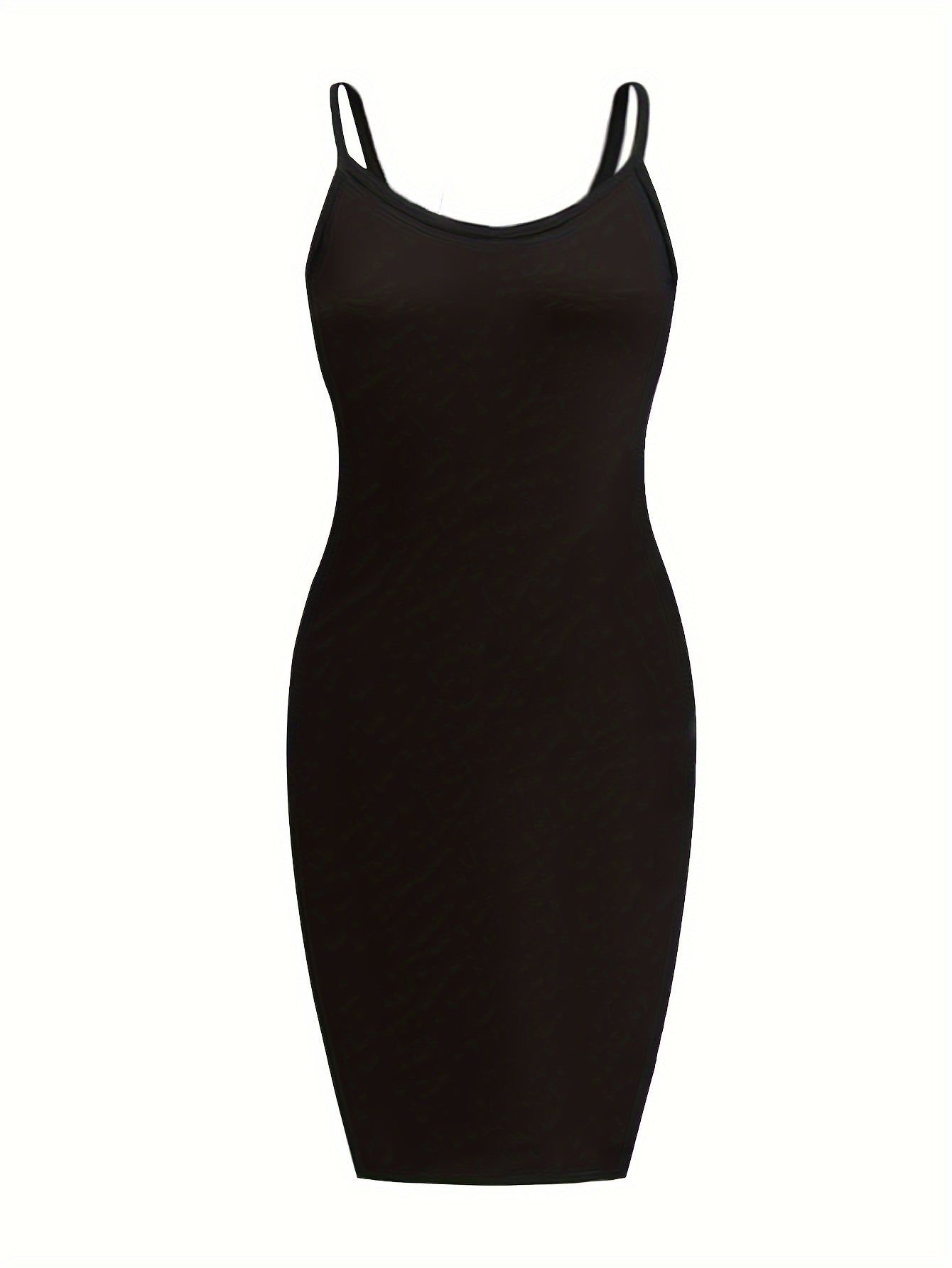 3 Pack Plus Size Basic Dress Set Solid Round Neck Slim Fit Cami Dress