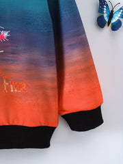 Tie dye Cat Graphic Girls' Hoodie Sweatshirt