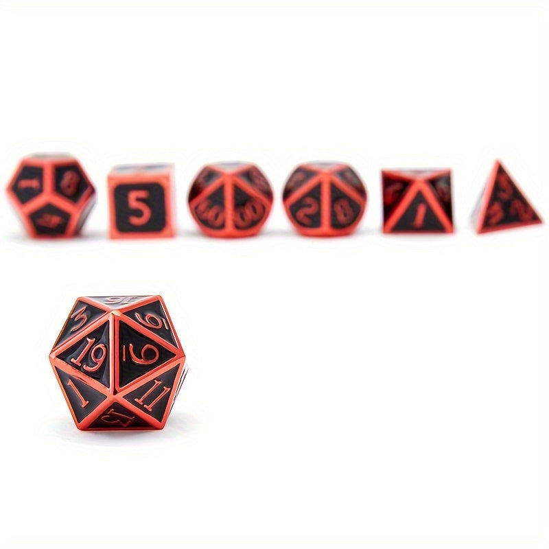 7pcs Metal Enamel Polyhedral Dice Set for RPG
