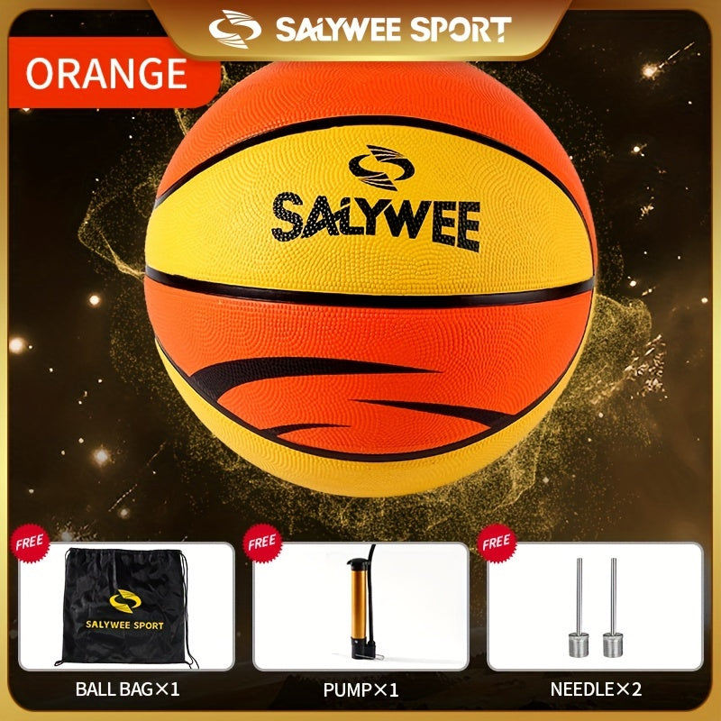 Rubber Basketball No 7 Standard Size w/Pump & Pins & Bag