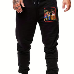 Men's Anime Graphic Sweatpants Drawstring Elastic Waist