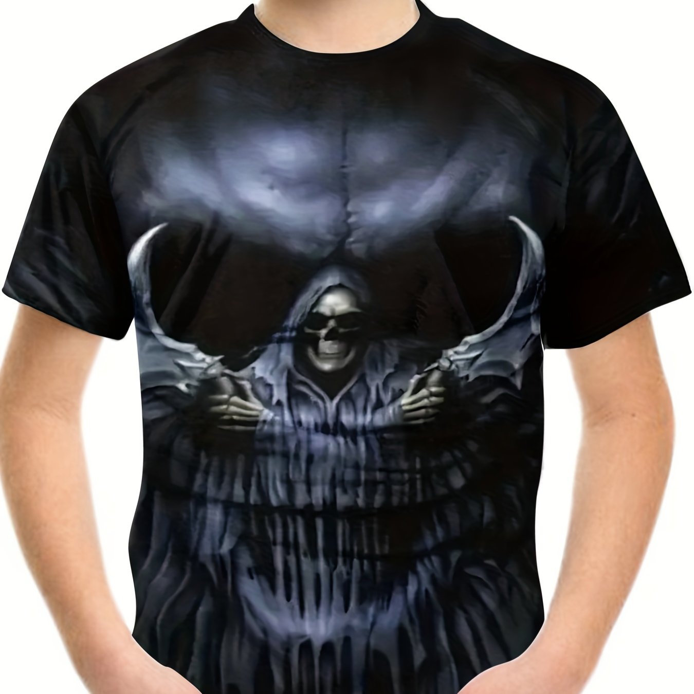 Kids 3D Print Skull Graphic Halloween Tee