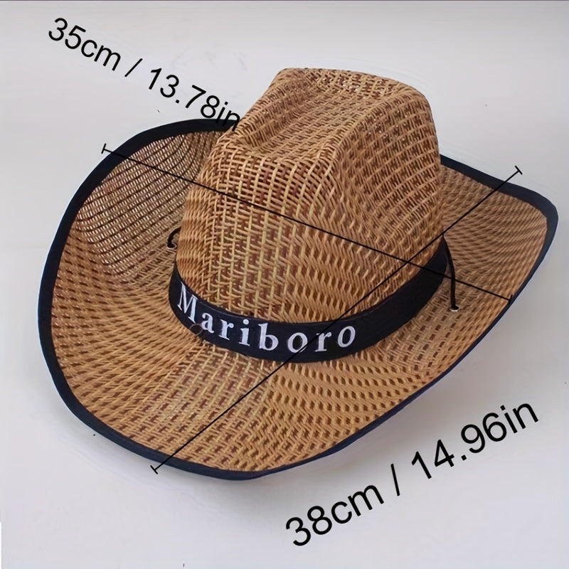 Men's Western Cowboy Hat Sun Visor Straw Hat Fishing Hat
