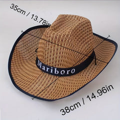 Men's Western Cowboy Hat Sun Visor Straw Hat Fishing Hat